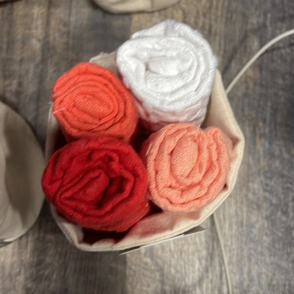 4 set of dishcloth set with basket